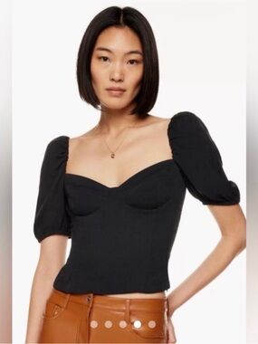 Wilfred novella blouse Puff Sleeve Corset Top